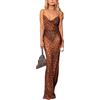 XIXIMAON Maxi abito lungo trasparente da donna, abito aderente in mesh a maniche lunghe, vestito camicia da notte lingerie sexy da clubwear, S
