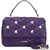 CAFèNOIR - Borsa Media Con Pattina Trapuntata Con Borchie Esagonali, Da Donna, Colore Viola, Taglia Unica