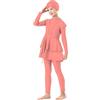 Generic Costume da bagno musulmano per bambine, a maniche lunghe, burkini con hijab, copertura completa, costume da bagno da 3 pezzi, tankini con volant, costume estivo da spiaggia, Blu, 11-12 Anni
