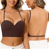 BUBBLEFOX Reggiseni a Schiena Bassa-Reggiseni con Schiena Scoperta Invisibile e Ferretto-Reggiseni Reggiseni con Scollo Multiway Convertibili con Taglio Basso per Le Donne(Black, 3B)