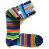 Gallo CALZA LUNGA UOMO IN COTONE LEGGERISSIMO FANTASIA RIGA MULTICOLOR TG 40-45 COLORE ROYAL-COBALTO ART.AP103172