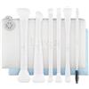 Luvia Cosmetics Set di pennelli da viaggio, set di 7 pennelli da trucco con 6 pennelli duo e custodia in pelle vegana, pennelli cosmetici vegani per viso e occhi, Duo Voyage, Blue Horizon, bianco e blu, Luvia