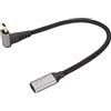 ciciglow Cavo da USB a USB C a 90 Gradi, PD100W Tipo C 3.1 Cavo di Ricarica Rapida da Maschio a Femmina 4K 60Hz 10 Gbps Cavo di Prolunga USB C Ad Angolo Retto per Steam Deck (25 cm)