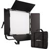 Walimex pro Lampada a pannello a LED Rainbow 50 W RGBWW + batteria dock I luce video & luce fotografica I luce fissa dimmerabile con luce colorata RGB & luce bianca Bi-Color 3.200-9.999K I effetti,