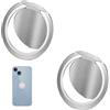 MniimaLuxe 2 anelli per cellulare, supporto per dita, per smartphone, supporto magnetico per auto (argento)
