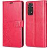 betterfon Custodia per Xiaomi Redmi Note 11, per Xiaomi Redmi Note 11S, custodia a portafoglio in pelle PU di alta qualità, compatibile con Redmi Note 11/Redmi Note 11S, rosso