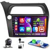 Inefala 4+64G Autoradio per Honda Civic VIII 2006-2011 Android 15 con Wireless CarPlay Android Auto, 9'' Schermo per Auto Soporta Bluetooth WIFI GPS FM/RDS 32EQ SWC AHD Telecamera Posteriore