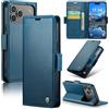 oiysrtoc Cover per iPhone 17 Pro Max in Pelle PU Premium, Portafoglio con 3 Fessure Carte e Supporto, Blocco RFID, Chiusura Magnetica Custodia per iPhone 17 Pro Max, Blu