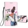 HopMore Cover per Samsung Galaxy A54 5G Custodia a Libro in Pelle PU Portafoglio Disegni per Ragazze Donne Ragazzi, Case Custodie Antiurto Flip Case per Samsung A54 5G, Bella Ragazza