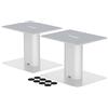 Suptek Supporto per altoparlanti da tavolo,Supporti audio universali per altoparlanti da computer e scaffale, 20 x 16,5 cm,bianco,SDM003MW,Nero