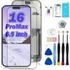 EFAITHFIX Schermo sostitutivo per iPhone 16 Pro Max, display LCD COF 3D Touch Full HD da 6,9 pollici (A3084, A3295, A3296, A3297) con strumenti di riparazione, pellicola protettiva per schermo