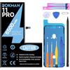 bokman Batteria per iPhone 11 Pro, Batteria ad alta capacità con strumenti di riparazione