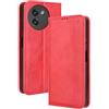 RonRun Cover Doogee Note 59 5G, Custodia a Libro con Supporto Stand e Slot Porta Carte Case a Portafoglio Magnetica in Pelle PU Adatto per Doogee Note 59 5G, rosso