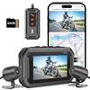 IXROAD Dash Cam Moto con Registrazione GPS, 1080P Telecamera Moto Videocamera Fronte Retro, Dashcam Senza Fili con App, Modalità Parcheggio, Telecomando, Scheda TF da 64 GB