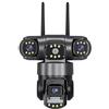 KVBRUI Telecamera IP Wi-Fi V380 PRO da Esterno 12 MP 6K, Triplo Obiettivo, Triplo Schermo, Monitor di Sicurezza, Visione Notturna, telecamere CCTV Impermeabili(EU Plug,Only Camera)