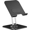 Windfromort Supporto Tablet - Porta Tablet Regolabile & Pieghevole - Accessori Scrivania Universale - Supporto Telefono Scrivania 360° Girevole con Effetto Antistress - Alluminio Nero