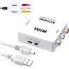 Ouitble Adattatore da AV a HD multimediale 720p/1080p@60Hz RCA a HD interfaccia multimediale adattatore con cavo micro USB, convertitore RCA per televisore/monitor/proiettore, bianco