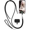 moex Unleash per LG G8s ThinQ - Catena per cellulare con moschettone, cordino da collo rapidamente rimovibile - Smartphone Necklace con pad per custodie, catena da appendere in nero