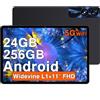 UJJ Tablet 11 Pollici Android con 24GB RAM 256GB ROM TF 1TB, Octa-Core 2.0GHz, 5G WiFi 6, Bluetooth 5.0, Widevine L1, 5MP+13MP, 8000mAh, 1280 * 800 IPS FHD, riconoscimento facciale, GPS, Tablet con
