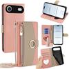 Arseaiy Custodia a portafoglio per Samsung Galaxy S10 Lite/A91/M80S Custodia a portafoglio con tracolla magnetica con cerniera tasca specchio per trucco in pelle PU antiurto con cavalletto Shell rosa
