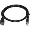 Link LKCU3010LS Cavo USB 3.0 Maschio/Femmina 28Awg Halogenfree TPE, Nero, 1 m