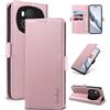 Yunubeyii Cover Libro per Honor Magic 6 Pro 5G - [Blocco RFID] Luxury PU Leather Portafoglio Card Holder Magnetic Phone Custodia con Kickstand, Cover Protettiva Antiurto, Rosa