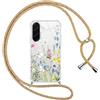 Gcxvaoi Cover con Cordino per Samsung Galaxy A56 5G, Aesthetic Fiori Disegni Custodia con Collana Tracolla Laccio Corda, Trasparente Sottile TPU Silicone + PC Antiurto Case per Samsung A56, Rosa 03