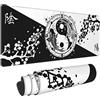 YANGZHI Tappetino per mouse giapponese Yin Yang Koi Carp Fish Cherry Blossom 30 x 80 cm Grande tappetino per mouse in gomma antiscivolo con bordi cuciti Gaming Pc Desktop Grande Mouse Pad