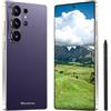 Maustron Smartphone Android 15 5G C26Ultra | Display da 6,8 pollici | 8 GB di RAM + 256 GB di memoria interna (espandibile fino a 128 GB) | Doppia SIM | Doppia fotocamera | Riconoscimento facciale | Viola