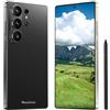 Maustron Smartphone Android 15 5G C26Ultra | Display da 6,8 pollici | 8 GB di RAM + 256 GB di memoria interna (espandibile fino a 128 GB) | Dual-SIM | Doppia fotocamera | Riconoscimento facciale | Nero