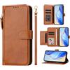 Generic Cover Compatibile con Honor X8b 4G,Compatibile con Honor X8b 4G LLY-LX1 LLY-LX2 LLY-LX3 Chiusura magnetica Flip Stand Card Slot Wallet Zipper Lanyard Brown