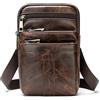 WNHTFAC Borsello Uomo Tracolla per Cellulare Pelle, Fondina Porta da Cintura Cellulare in Pelle, Marsupio Multifunzionale Portafoglio Sacchetto Tracolla Messenger Bag Borse a Spalla Custodia Supporto Telefono