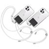 TBOC 2X Cordino Catenella Laccio Strap Porta Cover [Bianco] con Toppa di Plastica [Nero] per Telefono Cellulare da Collo - Tracolla Catenina con Cordini da Cellulari Accessori Universale Laccetti