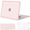 MOSISO Cover Compatibile con MacBook Pro 16 Pollici 2025 2024 2023-2021 M4 M3 M2 M1 A3403 A3186 A2991 A2780 A2485,Anti-Crepa Pesante Paraurti TPU Custodia&Copritastiera&Proteggi Schermo,Rosa