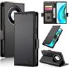 MOJIA Custodia per Honor Magic 6 Lite / Magic6 Lite / X9b, attività di Tinta Unita Case Portafoglio in Pelle PU Premium, Cover a Libro per Telefono con Porta Carte. Black