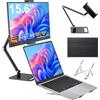 HONGO 15,6 Monitor Portatile con 3 Supporto, 1080 FHD Schermo Portatile PC, Secondo Schermo PC Portatile per Laptop/Mac/Telefono/Tablet, Portable Monitor con Supporto/Smart Cover/Supporto per laptop