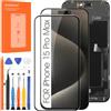 Arbilato Display per iPhone 15 PRO Max Schermo di Ricambio,Nero, Incell | 15Pro Max LCD digitalizzatore touch screen vetro montaggio pannello riparazione kit, A2849 A3105 A3108 A3106