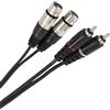 Plugger Câble Bretelle XLR femelle 3b/RCA mâle 3 m Noir