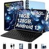 ZIOVO Tablet 10 Pollici Android 13 Tablets,14GB RAM + 128GB ROM(1TB TF),Octa-Core 2.0 GHz,5G WiFi/8000 mAh/8+5MP/BT 5.0/Widgets/Copertura in Metallo,2 in 1 Tablet con Tastiera e Mouse- Blu