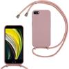 FERLAN Custodia per iPhone 6/6s/7/8/SE Cover con Cordino,Rosa Silicone Antiurto TPU Morbido Case Corda Collana Necklace Regolabile Stylish con Catena Ultra Sottile Cover per iPhone SE 2020/2022,Rosa sabbia