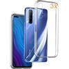 REY Pack 3X Cover in Gel TPU Trasparente per REALME X50 5G, Ultra Sottile 0,33 mm, Morbido Flessibile, Custodia Silicone