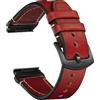 CeiBand Cinturinio Pelle Compatible con Garmin Quickfit 22mm/26mm, Uomo Donna Morbido Vintage Cintura Cinturino per Garmin Quickfit 22mm/26mm (Rosso)