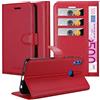 Cadorabo Custodia Libro per Honor 8X in ROSSO CARMINIO - con Vani di Carte, Funzione Stand e Chiusura Magnetica - Portafoglio Cover Case Wallet Book Etui Protezione