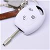 mt key Key Soft Case Cover protettiva Chiave per auto Ford Transit Mondeo Focus II Fiesta VI Fusion Galaxy S-MAX Telecomando/Colore: Bianco