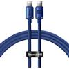 Baseus Crystal Shine 100W 120 cm PD Type-C cavo di ricarica Blu