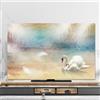 Hixingo Copertura Antipolvere per TV, Motivo Oca 3D Copri Televisore 32-80inch Copertura Televisore Cover TV Elastica Copri TV Protezione TV Universale (40-43inch,Piuma bianca)