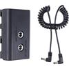 FOTGA NP-F-Dummy Accoppiatore DC di ricambio di NP-F960/750/770/970 con ingresso DC e uscita DC per alimentare la fotocamera DSLR Field Monitor Luce LED (Con cavo a spirale DC a DC)