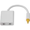 Akozon Toslink Splitter 1 in 2 out, Cavo Adattatore Splitter Audio Nero Dual Port Toslink Digital Optical (Bianco)
