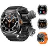 FANCHENGZI Orologio Smart con Auricolari Integrati, Risponde alle Chiamate e Riproduce Musica, Orologio Fitness con Monitoraggio dell'Attività Fisica, Più di 100 Modalità Sportive tra cui Scegliere, Doppio