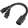 Ouitble IEC320C14toIEC320C13 Cavi di alimentazione IEC320 C14 a 2 x C13 femmina Y Splitter cavi di alimentazione, 1 in 2 Out, 2500W 10A 250V cavo di prolunga di alimentazione per monitor LCD